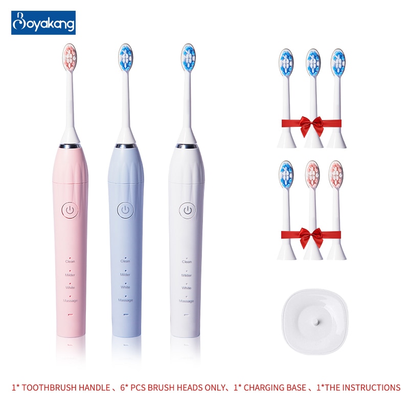 Bayakang Sonic Electric Tooth Brush Rechargeable 4 Modes IPX7 Waterproof Charging Base Dupont Bristles Smart Timing