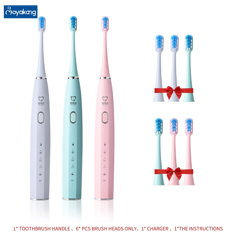 Boyakang Professional Sonic Electric Toothbrush 5 Modes Smart Timing Rechargeable IPX7 Waterproof Dupont Bristles Adult Gift