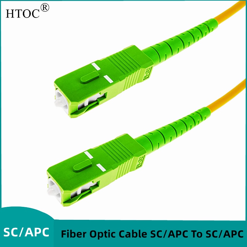 HTOC Fiber Optic Cable SC/APC To SC/APC Simplex Singlemode (9/125) FTTH Good Stability Patch Cord 2 m