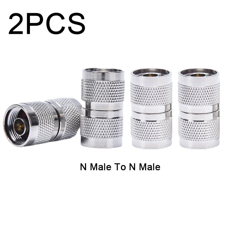 N Male Plug to N Male Plug Straight RF Coaxial Connector Adapter 2PCS