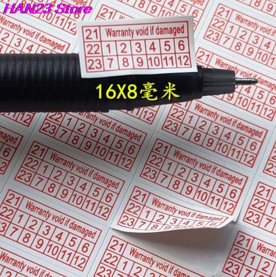 Wholesale 200pcs Year Red Color Rectangle Shape Fragile Label Warranty Void If Removed Sticker