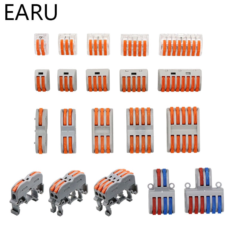 Mini Fast Wire Cable Connectors Universal Compact Conductor Spring Splicing Wiring Connector Push-in Terminal Block SPL-2/3 LED