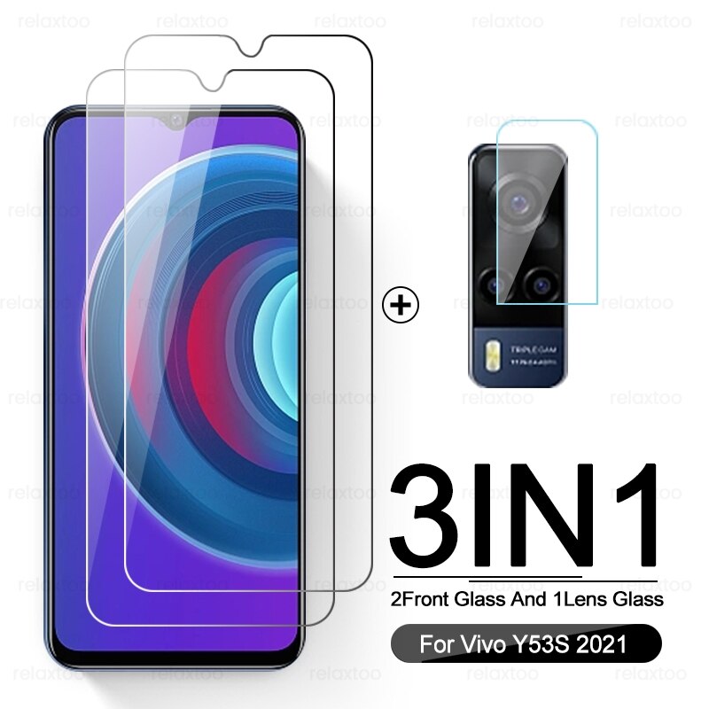 1-To-3 Camera Protective Glass For VivoY53S Vivo Y53S Y 53S Y53 S 4G 2021 V2111A 6.58'' Safety Armor Screen Protector 