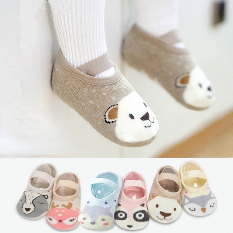 Fashion Knitted Socks Baby Girls Boys Cartoon Toddler Socks Non-slip Cotton Toddler Floor Socks First Walker Shoes for Newborns