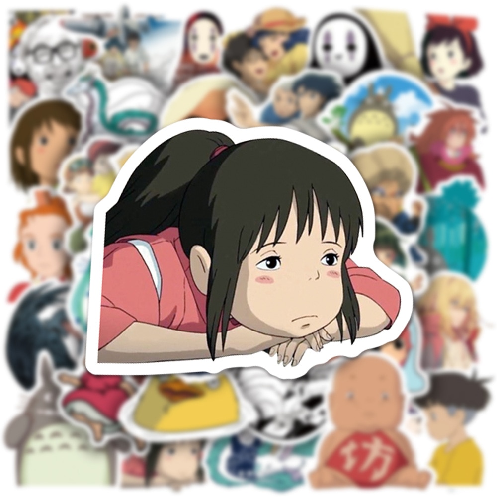 10/50PCS Japanese Anime Stickers Ghibli Hayao Miyazaki Totoro Spirited Away Princess Mononoke KiKi Stationery Sticker