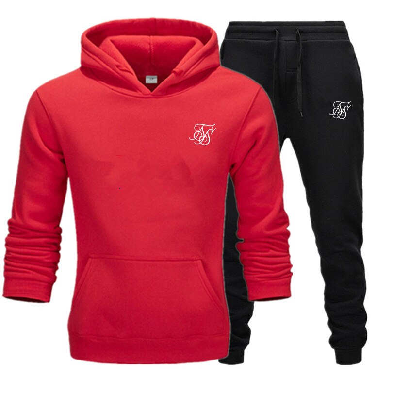 New men's sportswear hoodie and sweatpants high quality solid color hooded long-sleeved jogging suit 2021 men's brand 