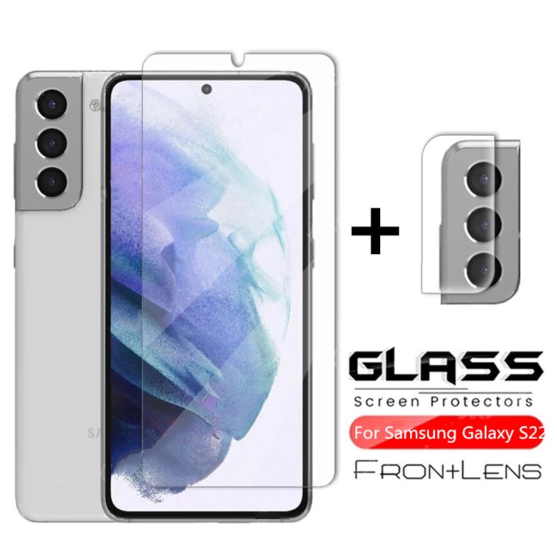 2in1 Protective Glass For Samsung S22 Ultra Camera Protector Tempered Glass For Samsung S21 S22 Plus Ultra S21 fe S23 Lens Glass