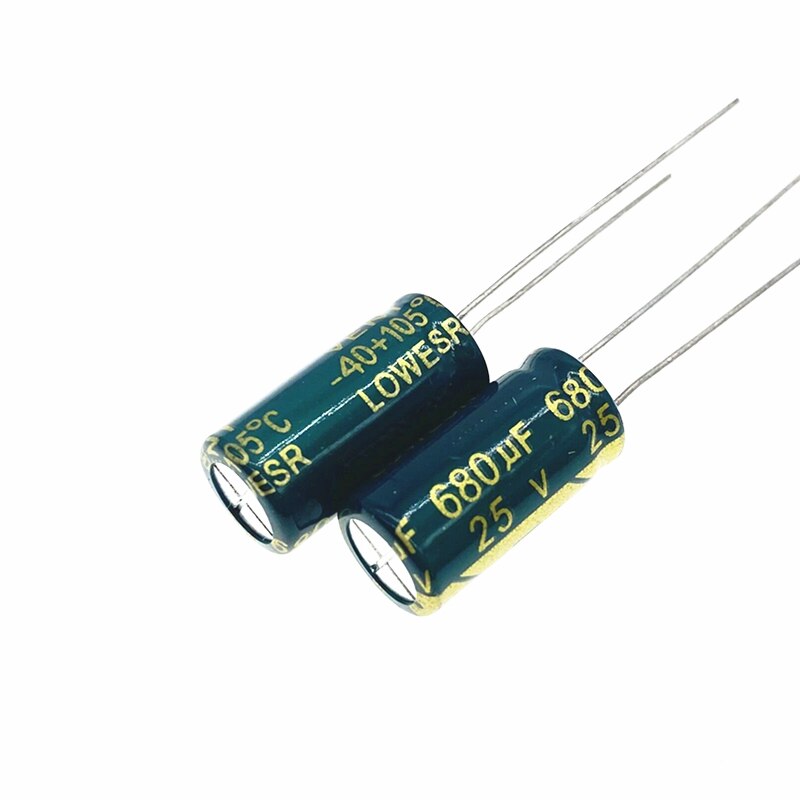 10pcs/lot 25V 680UF Low ESR/Impedance high frequency aluminum electrolytic capacitor size 8*16 680UF25V 20%