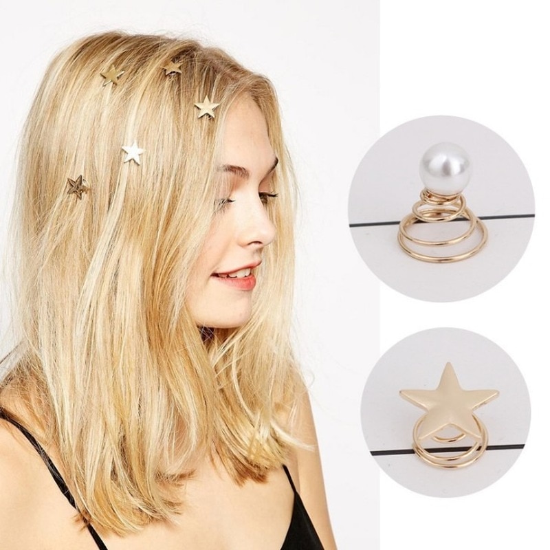 3Pcs Alloy Star Pearl Headdress Women Baby Girls Cute Personality Hair Ornaments Wedding Hair Comb Bridal Hair Accessories