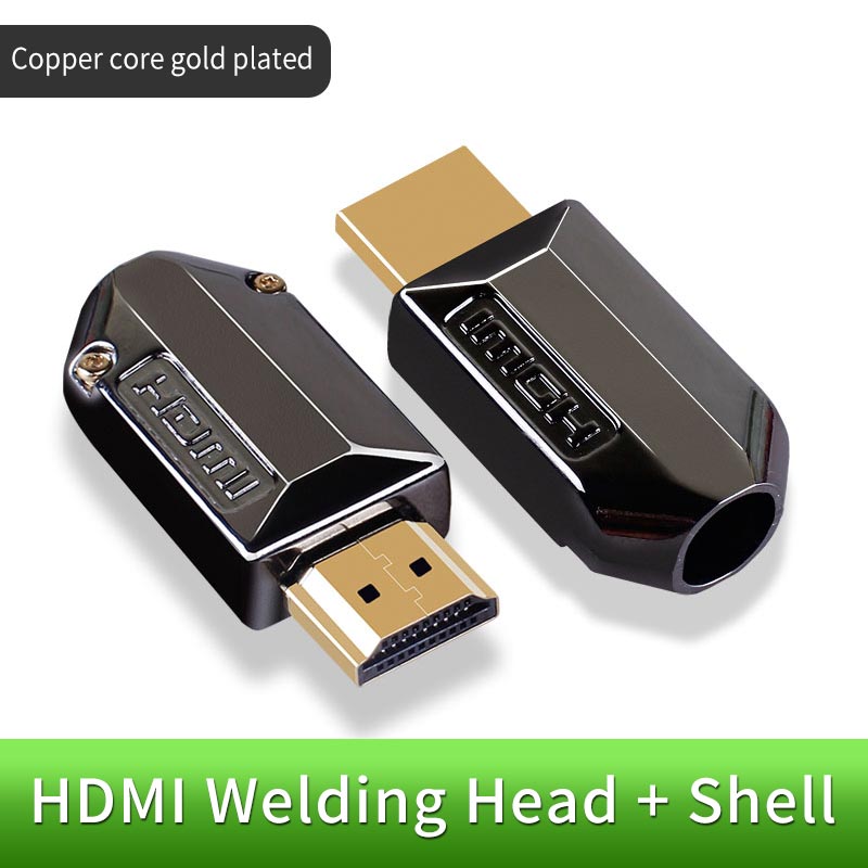 1pc HDMI Connector with Metal Shell DIY HDMI-compatible Welding Plug High Speed HD Data Cable Connectors for Computer TV