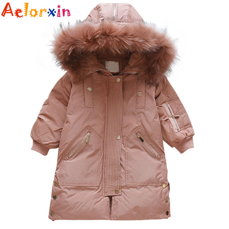 4 8 12 15 Years Girls Long Winter Down Jacket Coats for Girls Parkas Fashion Hooded Children Winter Clothes for Girls