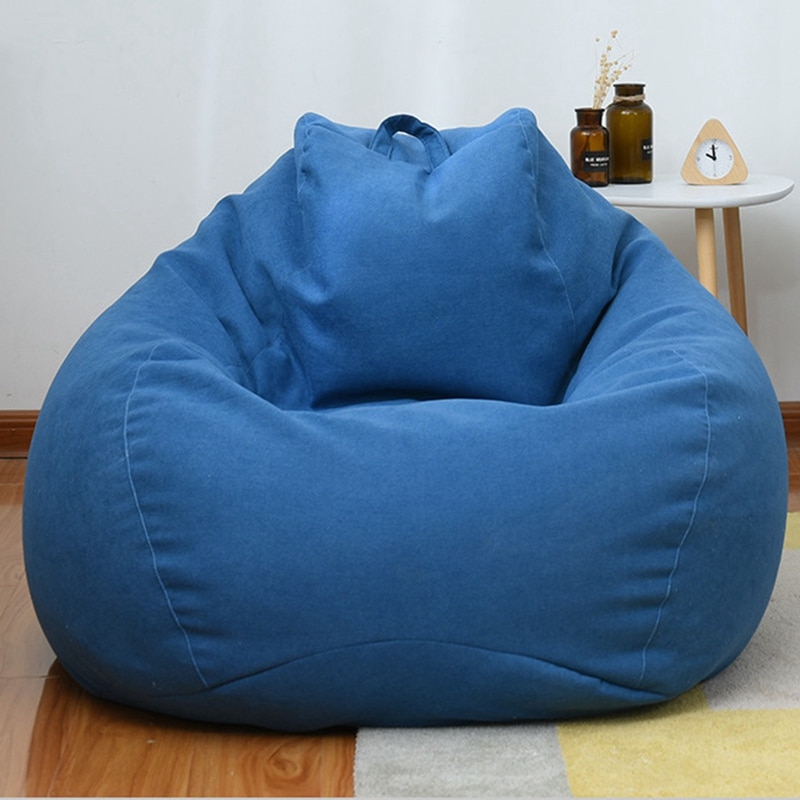 2020 New Large Small Lazy Sofas Cover Chairs without Filler Linen Cloth Lounger Seat Bean Bag Pouf Puff Couch Tatami Living Room