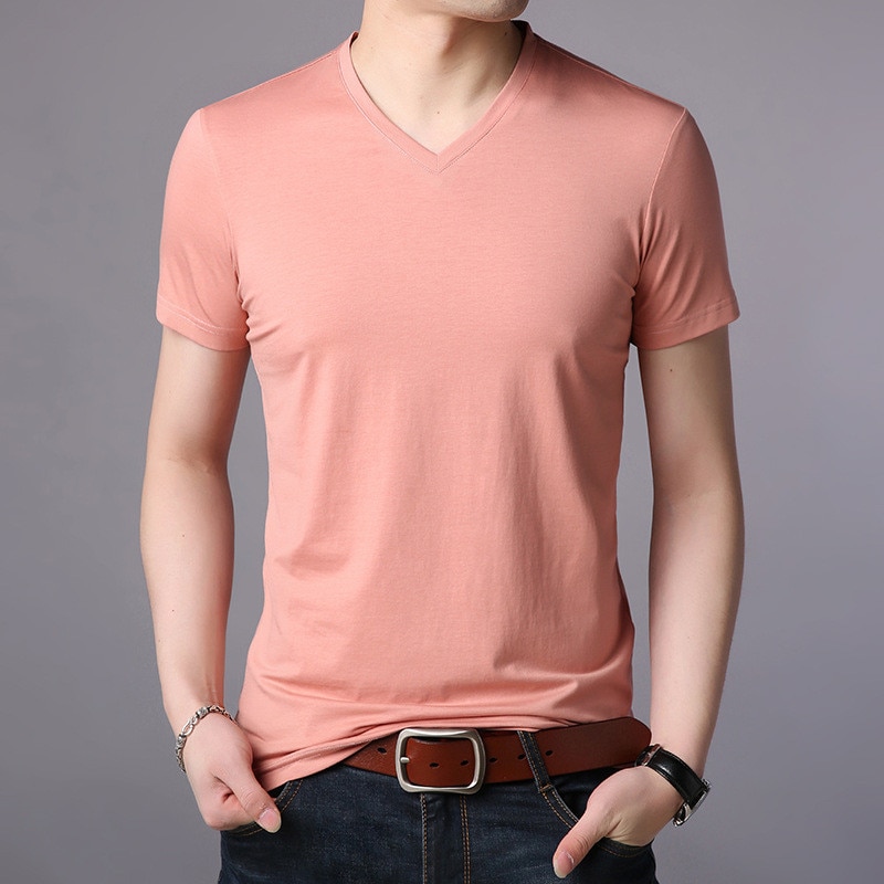 25232-2019 men's short-sleeved t blood tide brand 27 Korean men's cotton t-shirt half-sleeved shirt clothing