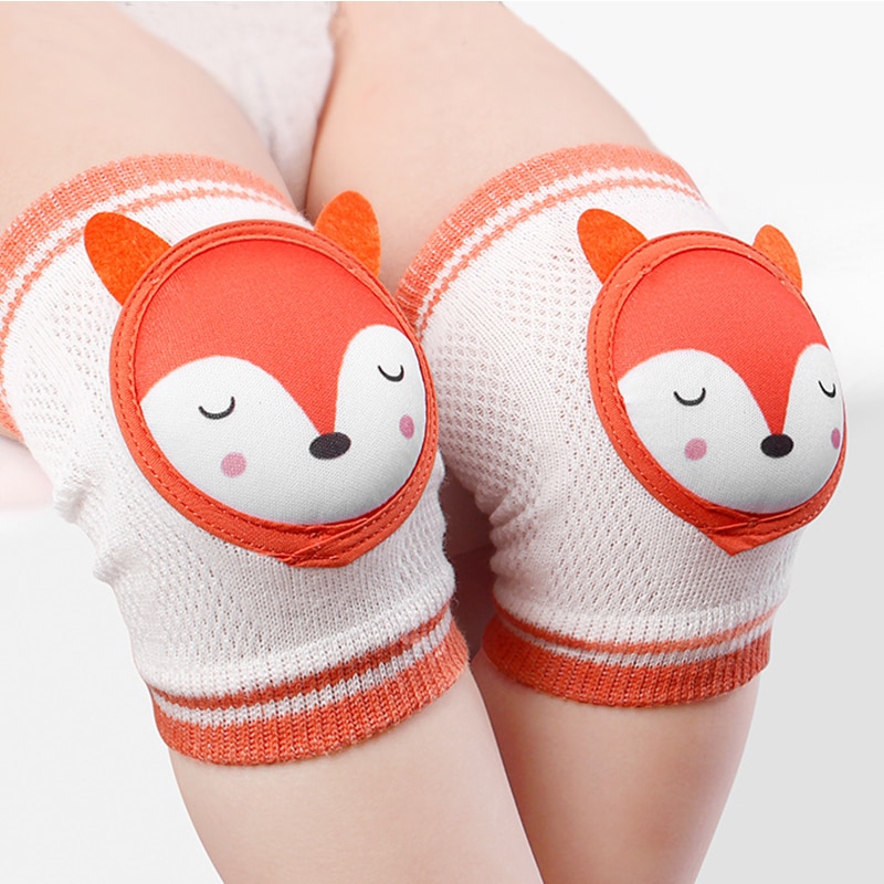 HS Summer Baby Knee Pads Infant Toddler Breathable Cotton Kneepads Protector Cute Animals Kids Knee Pad Crawling Elbow Cushion