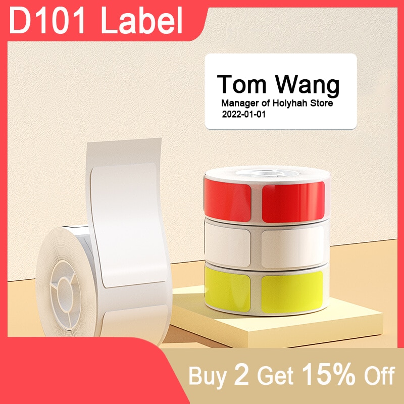 Niimbot D101 2 Inch Sticker Label Paper Roll White Color Cable Sticker Papers For Portable Label Thermal Printer D101 Home Offic