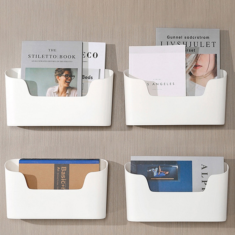 1pc Bathroom Rack Phone Holder Wall Mounted Storage Box Sundries Remote Control Organizer Kitchen Cabinet Door Storage Box