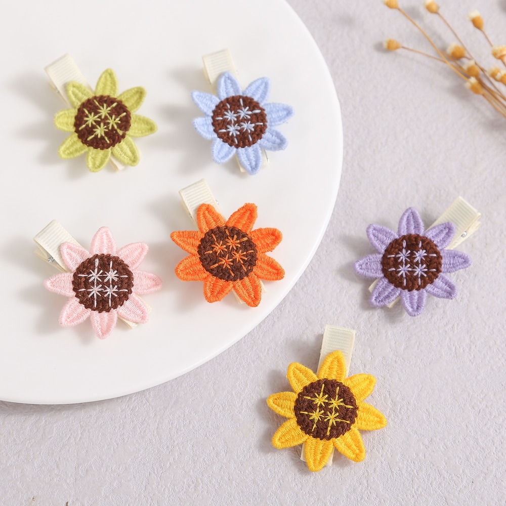 1Pcs Sunflower Hairpins Children Cute Cartoon Flower Hair Clip Fashion Korean Boutique For Kids Girls Head Wear Photo Props