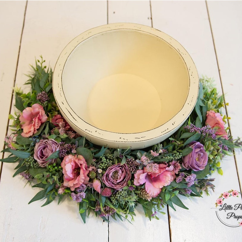Newborn Photography Props Simulation Flower Wreath Rose Garland Baby Girl Photo Shooting Background Fotografia Accessories Decor