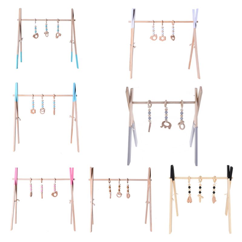 Baby Wooden Play Gym Baby Foldable Activity Gym Frame Detachable Living Kids Bedroom Decoration Early Educational Toys