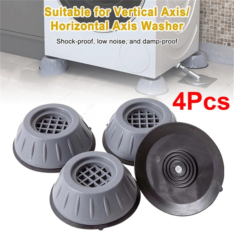 4Pcs Anti Vibration Feet Pads Rubber Legs Slipstop Silent Skid Raiser Mat For Washing Machine Support Dampers Stand Accessories