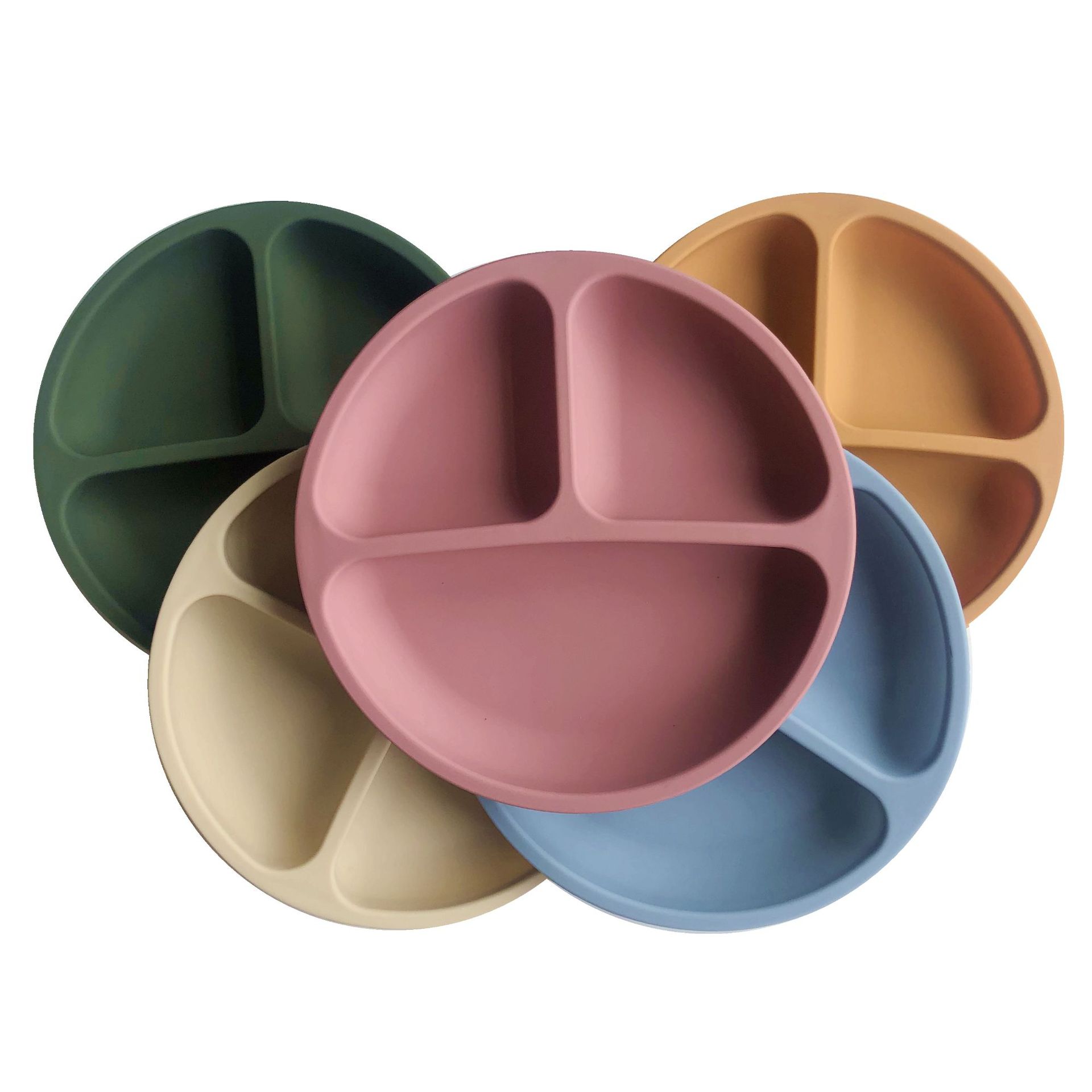 Children's Dishes Baby Silicone Bowl Baby Smile Face Plate Tableware Set Smile Face Baby Tableware Set Retro Kids Plate