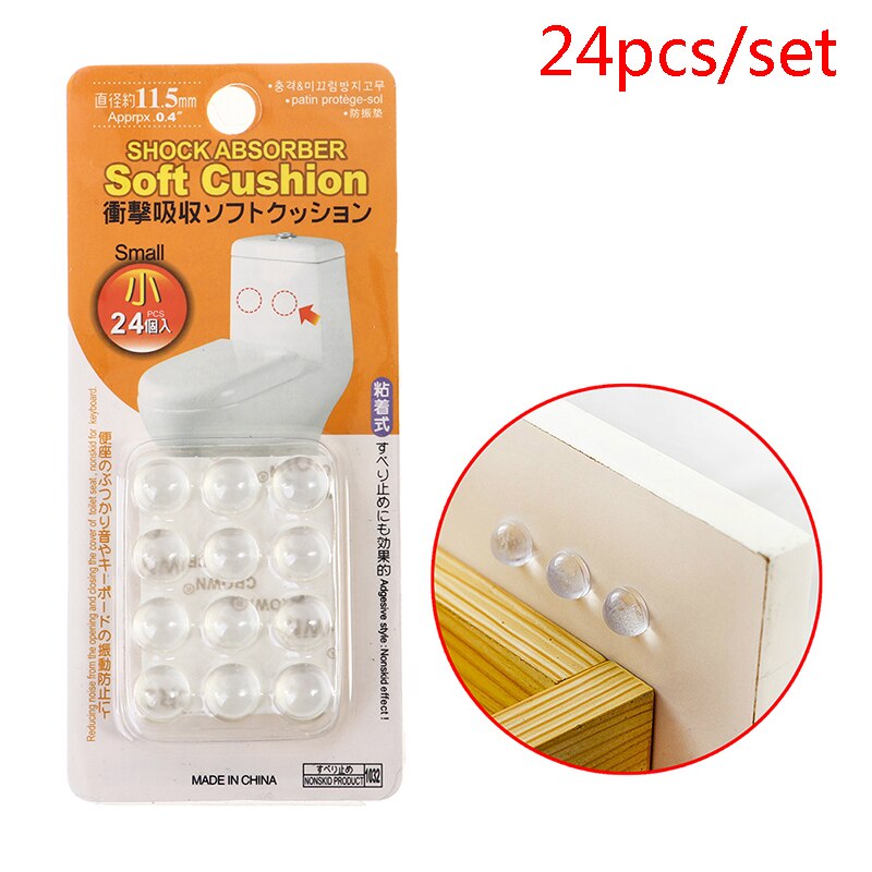 24PCS Self Adhesive Silicone Furniture Pads Cabinet Bumpers Rubber Damper Buffer Cushion Protective Furniture Hardware