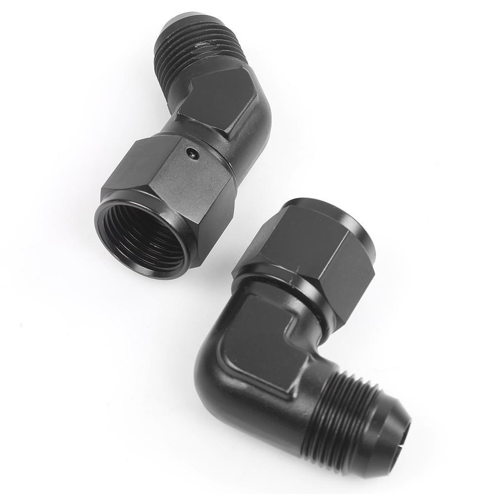 An6 90 Degree Fitting Female Male Union Connector Conversion Screw Oil Cooler Conversion Connector Auto Parts Aluminum Alloy