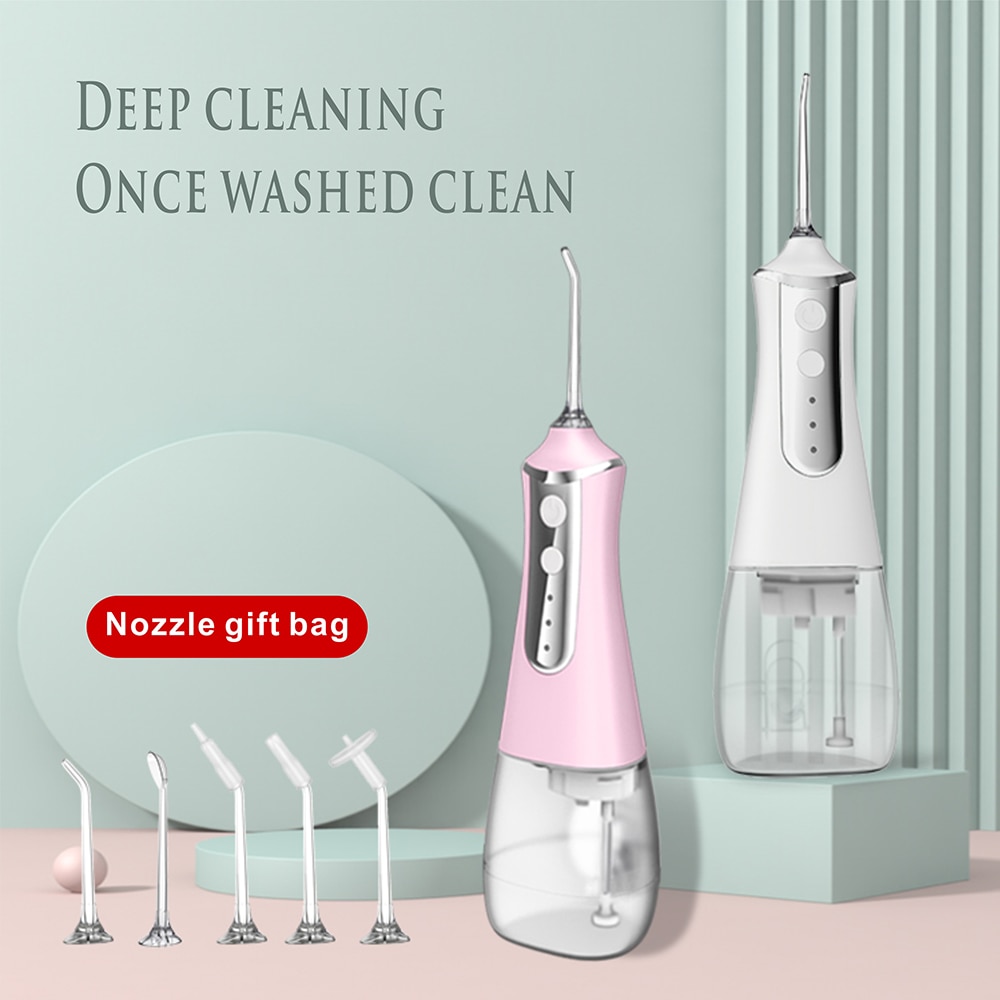 Oral Irrigator Portable USB Rechargeable Electric Tooth Scaler Waterproof Water Floss Dental Cleaning Machine