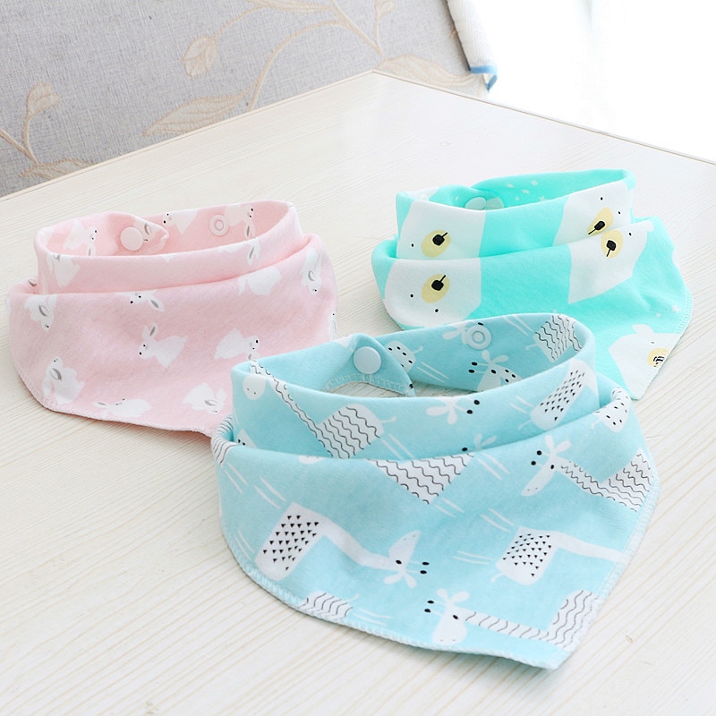 Cotton Triangle Bandana Bibs Baby Babador Feeding Smock Infant Burp Cloths Cartoon Saliva Towel Baby Eating Accessory Baby Stuff