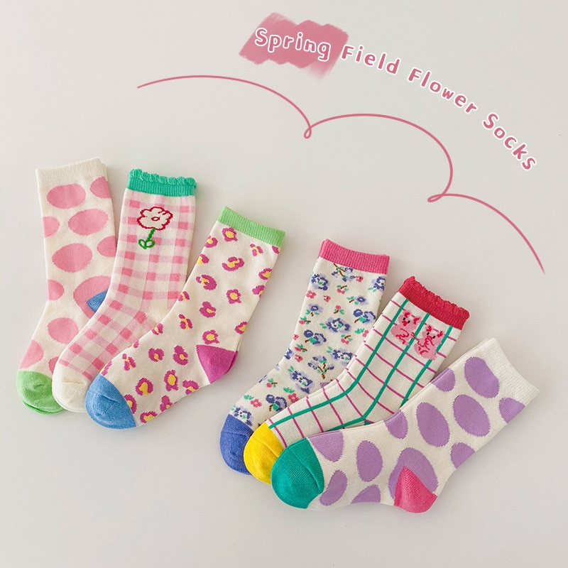 DOCYBY 2022 Spring Kids Socks Cute Smiley Girls Boys Socks Warm Children Socks 3 Pairs/lot