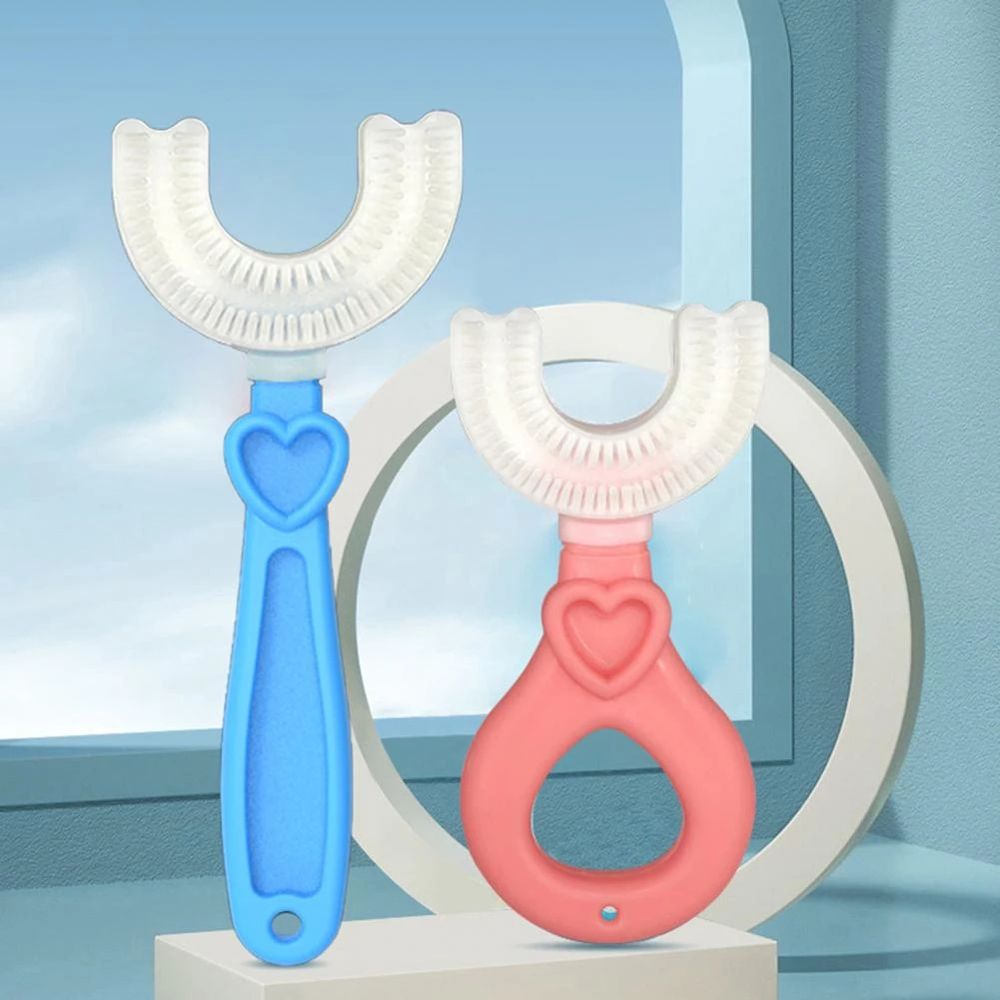 Baby 360° U-shape Toothbrush Oral Care Cleaner Soft Fur Food Grade Material Childrens Toothbrush Kids Supplies for Daily Use