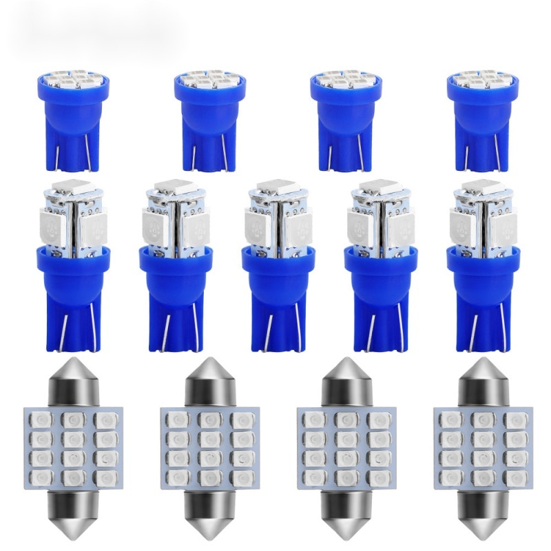 Oein 13PCS automotive LED T10 double pointed 31mm interior reading lamp compartment lamp license plate lamp set