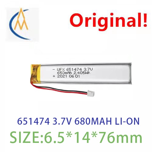 UFX651474 3.7 v 680 mah beauty instrument, GPS locator battery LED model navigator toys