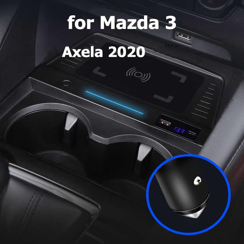 Wireless Charger 15W Qi for Mazda 3 Axela 2020 fast charging plate center console phone holder Car Phone USB Charger Pad