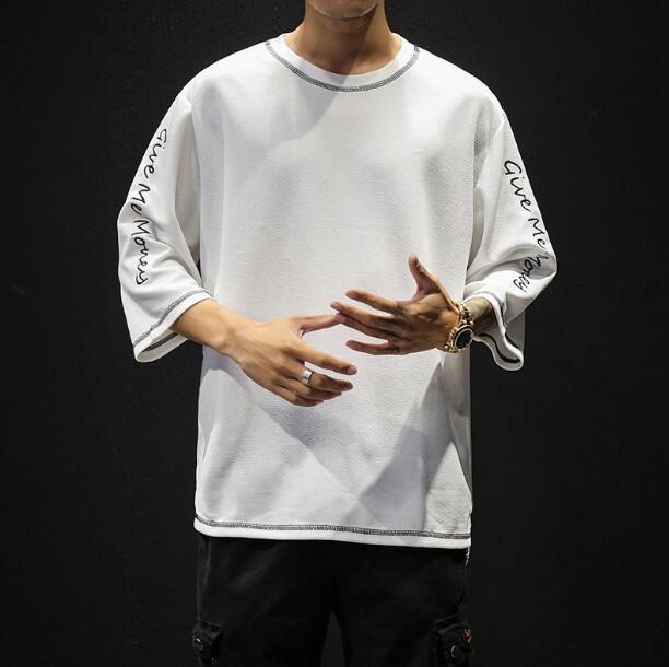 Large size loose casual round neck top five-point sleeve t-shirt