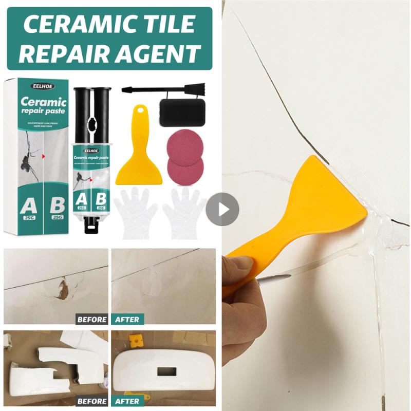 Ceramic Repair Paste Tub Tile Tool Shower Porcelain Repair Kit For Crack Chip Ceramic Bathroom Tub Floor Ceramic Repair Paste