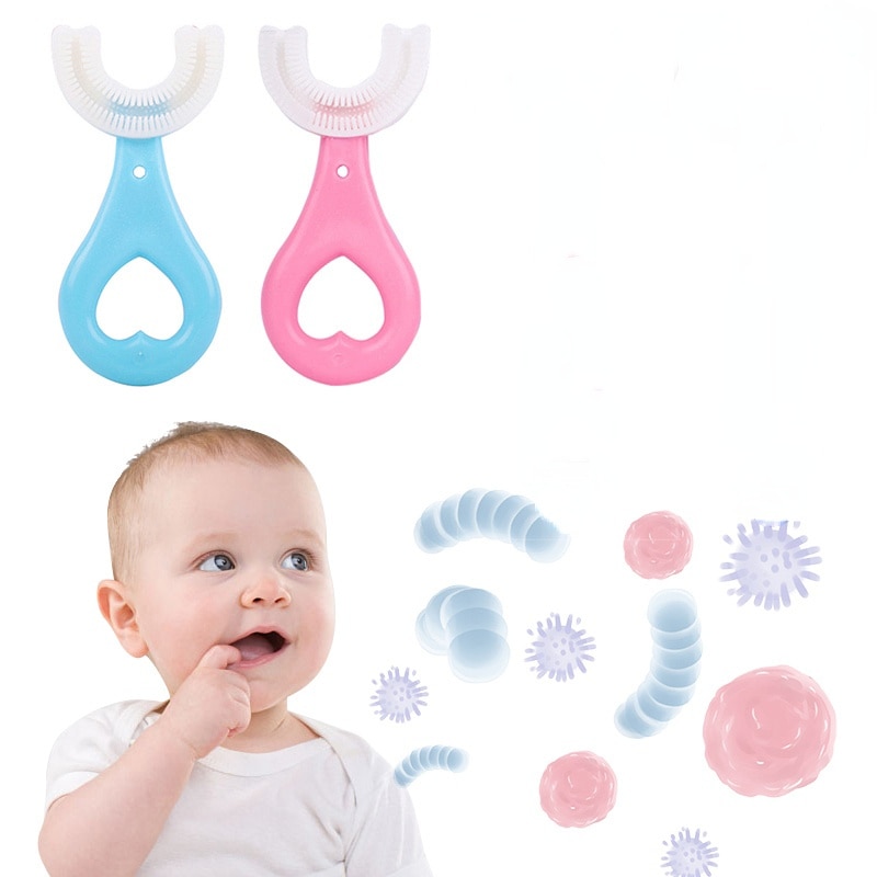 Baby Toothbrush Children 360 Degree U-shaped Child Toothbrush Teethers Soft Silicone Baby Brush Kids Teeth Oral Care Cleaning