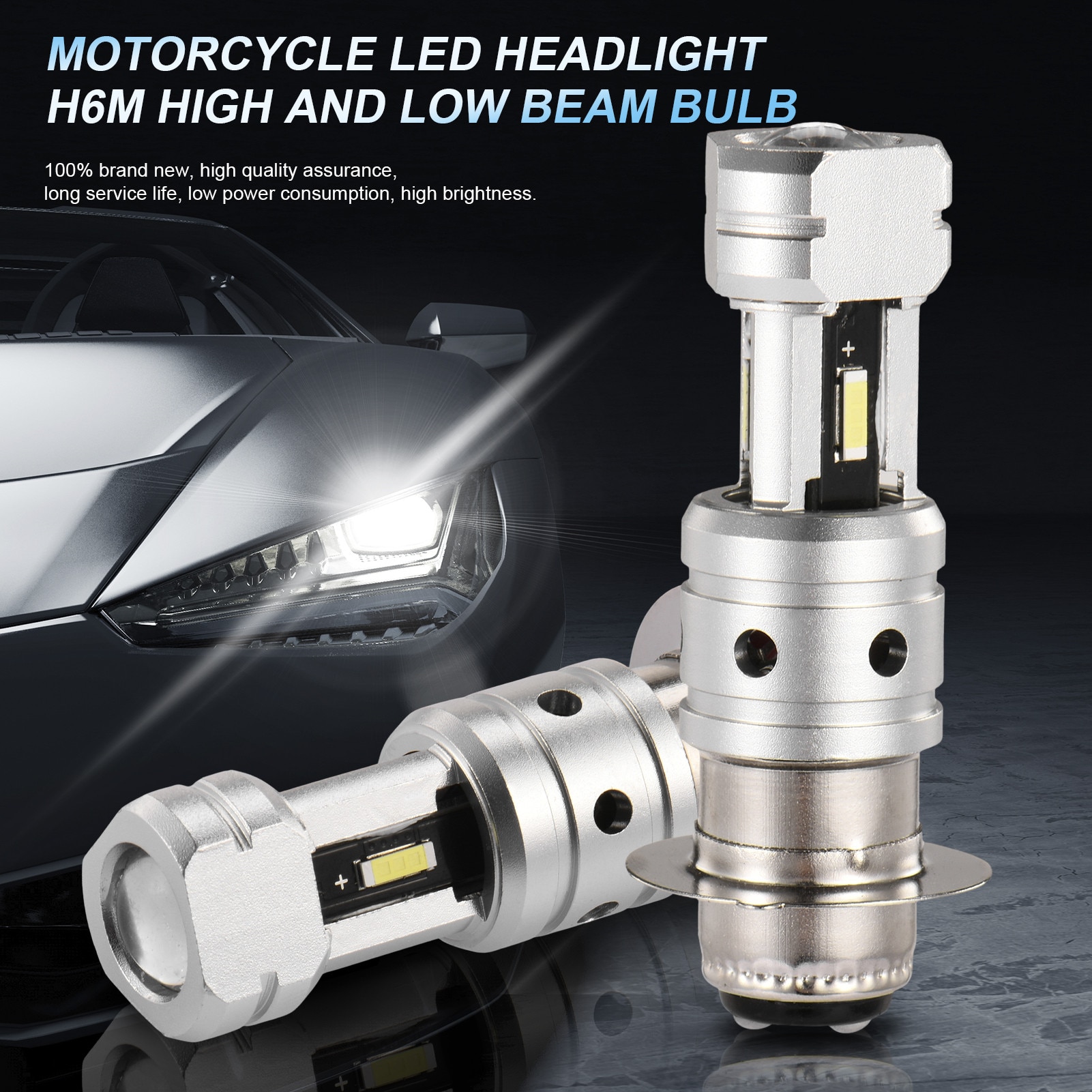 4000LM Car LED Headlight H6M CSP1860 With Lens Fog Lamp Headlight For UTV Car Styling 6000K Auto Headlamp Fog Light Bulbs