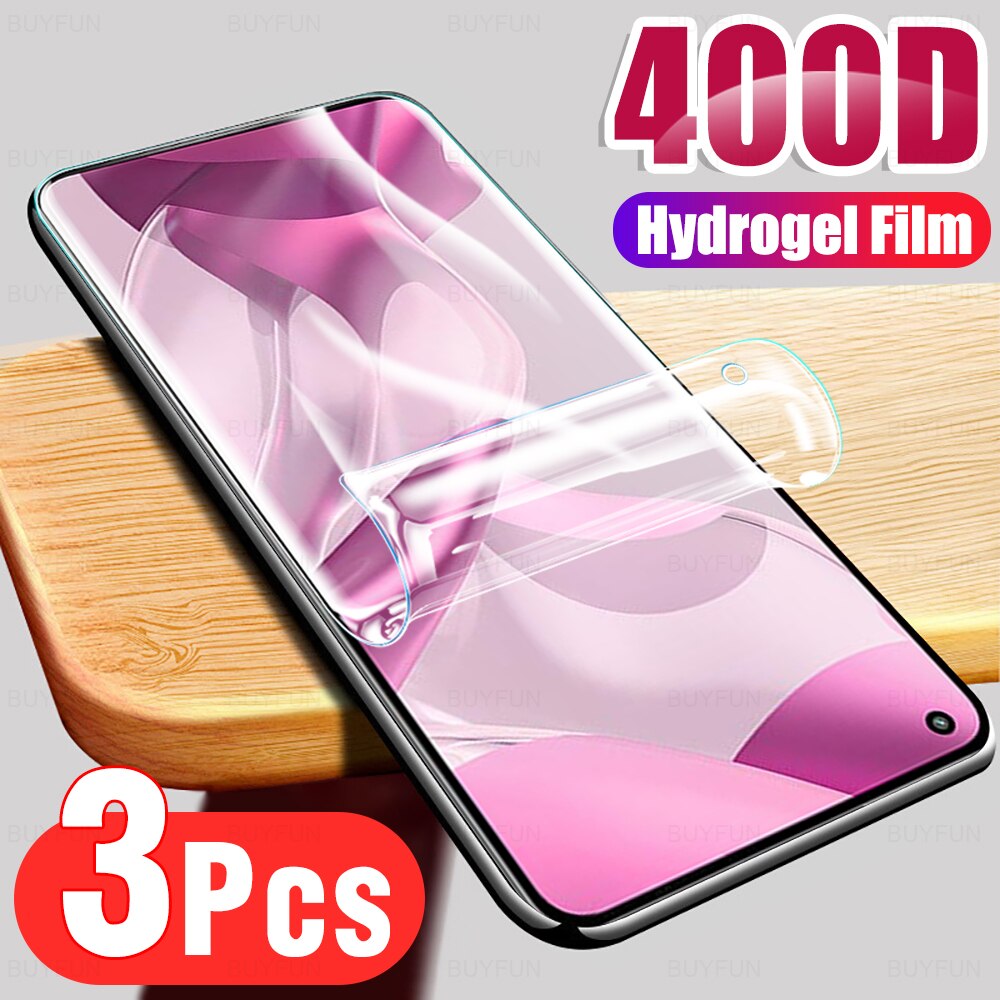 3Pcs Screen Protector Hydrogel Film For Xiaomi Mi 11 Lite 5G NE 11Lite 5G 11Lite Protective Film On For 6.55" 2109119DG Not