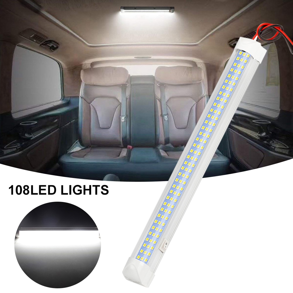 Universal Car 108LED Light Car Interior Reading Light Dome Vehicle Indoor Ceiling Lamp Auto Roof Self-Adhesive Light Car-styling