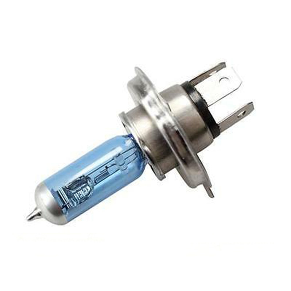 4pcs Car Headlights Halogen Lamps Daytime Running Lights Fog Lamps H4 55W Lights White Light Blue Bulbs Auto Accessories
