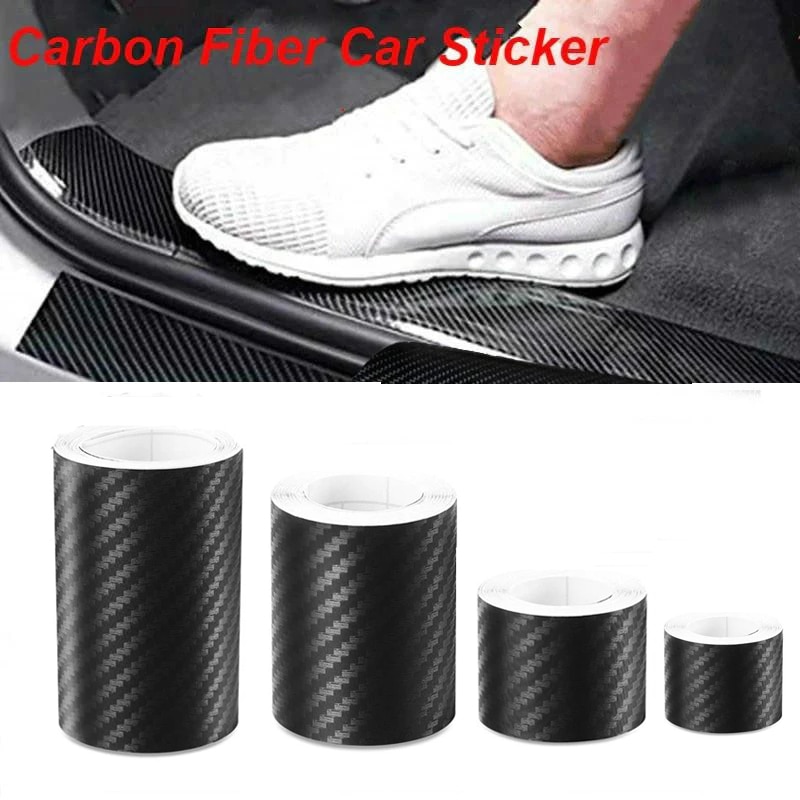 3D Carbon Fiber Strips Car Sticker 3-10M DIY Paste Rolls Auto Anti Scratch Protector Tape Waterproof Car Interior Exterior Film