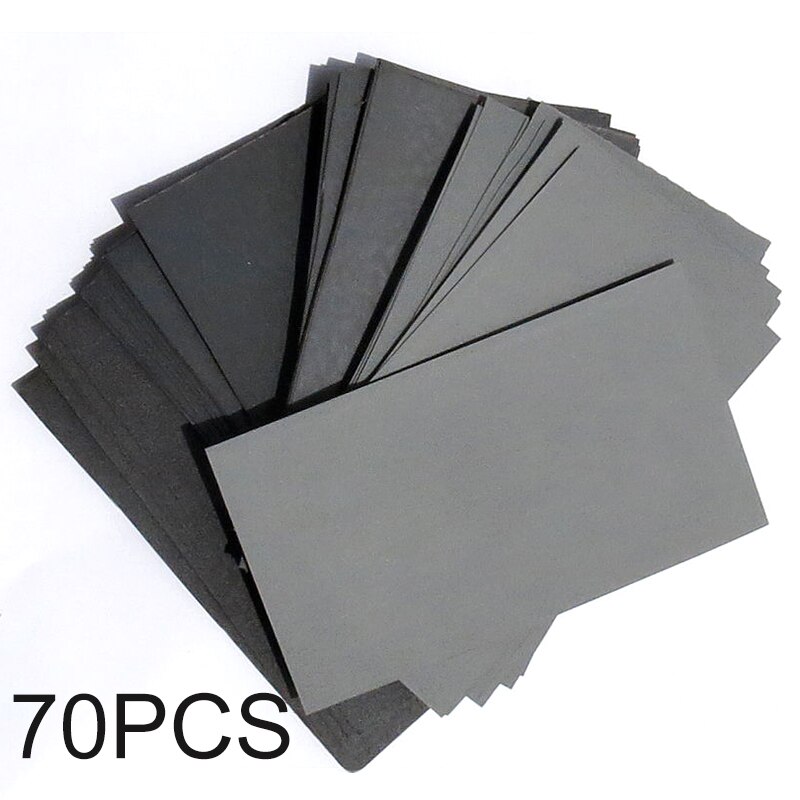 70pcs Sandpaper Wet / Dry 3"*5-1/2" High Quality COMBO 600/800/1000/1200/1500/2000/2500 Grit For Automotive Industry P