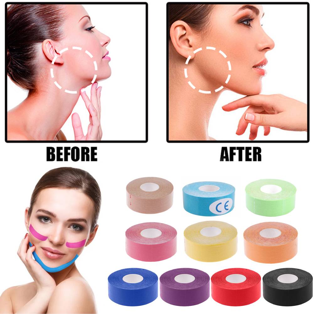 2.5cmx5m Face Care Kinesiology Tape for Face V Line Neck Eye Lifting Wrinkle Removal Adhesive Eye Skin Care Tools