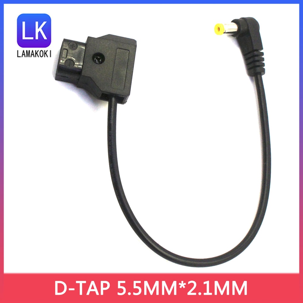 D-Tap Male to Right Angle DC 5.5x2.5mm Cable for DSLR Rig Power V-Mount Camera monitor