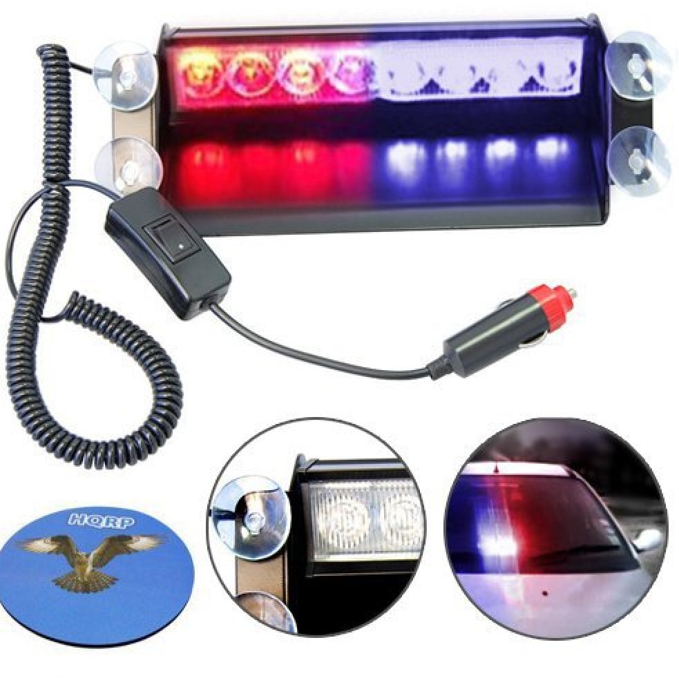 Car explosion flashing Lane light red blue 8LED front bumper suction cup explosion flashing light strobe light warning light