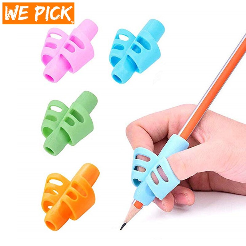 5pcs Three Fingers Silicone Pen Holder Student Stationery Teaching Equipment Silicone Pen Holder Child Writing Correction