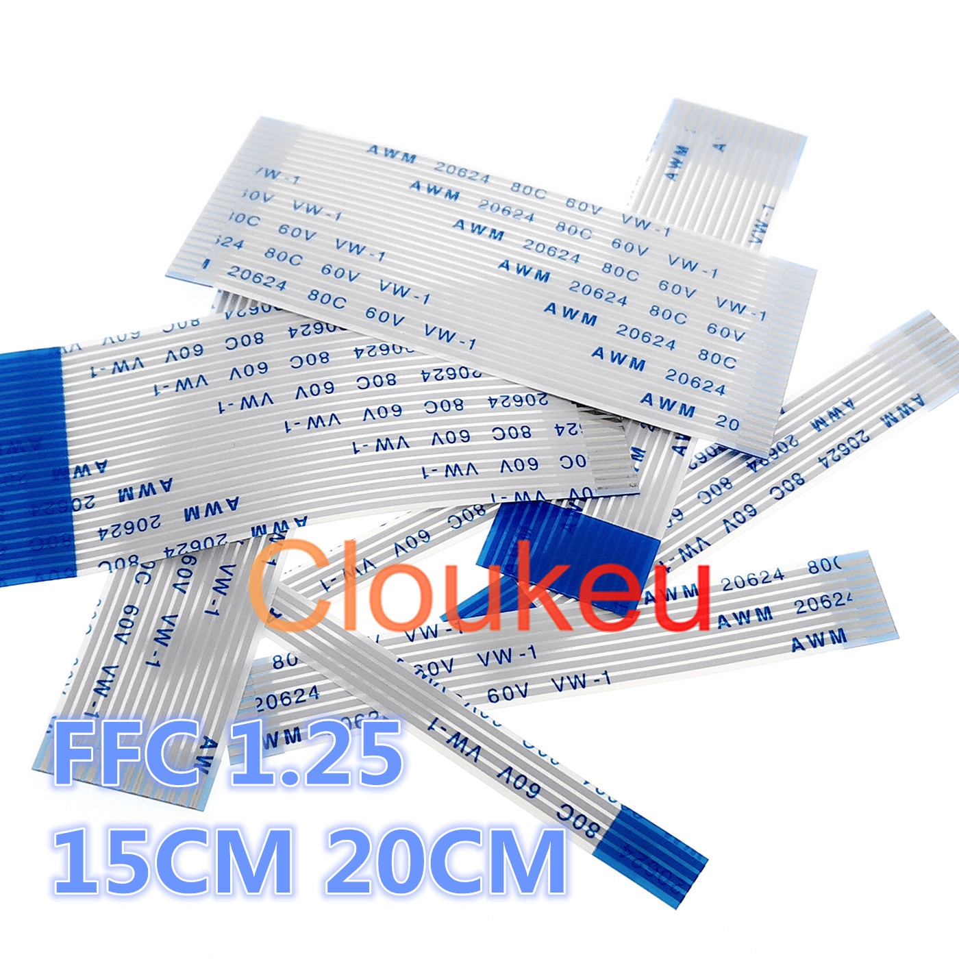 FFC FPC flexible flat cable 1.25mm 15cm 20cm 4P 6P 8P 10P 12P 14P 16P 18P 20P 22P 24P 26P 28P 30P 32P 40P