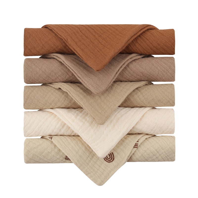 5 Pcs Towel Baby Face cloth Baby Bath Towel Handkerchief Cotton Burp Cloth Soft Absorbent Gauze Kindergarten Washcloth