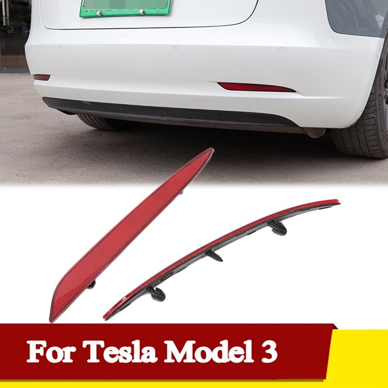 2Pcs LED Rear Bumper Reflector Light Driving Brake Lamp For Tesla Model 3 Taillight Rear Bumper Reflector Light Accessories